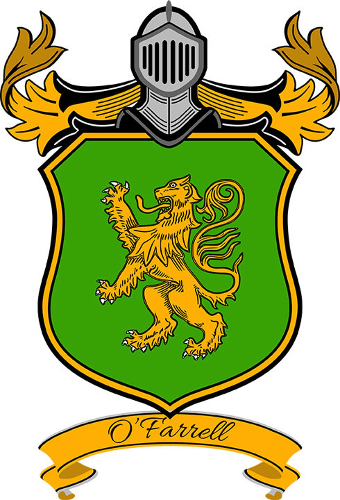 O'Farrell Family Coat of Arms Download for history buffs Etsy