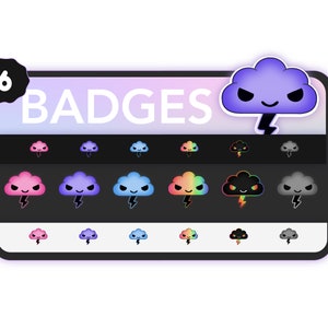 Twitch Sub Badges / Bit badges EViL STORM CLOUD  ( 6 pack B )