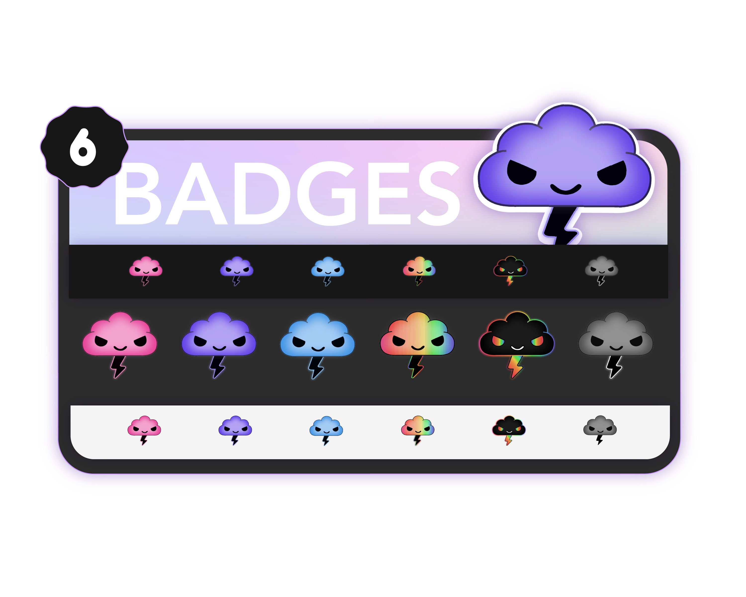 Cloud Twitch Sub Badge Flair | Twitch Sub Badges | Bit Badges | Twitch  Badge Flair