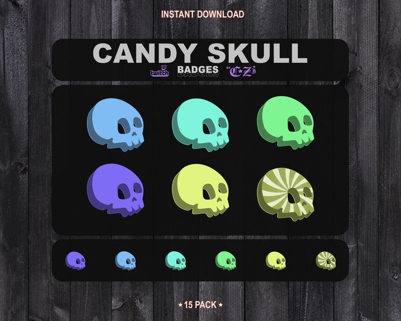 Twitch Bit Badges / Sub Badges SKULL 6 pack A | Etsy