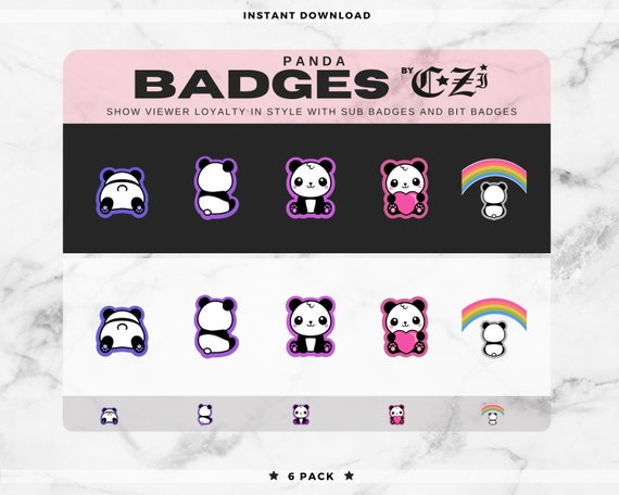 Twitch Sub Badges Bit Badges Panda Bear Etsy Ireland