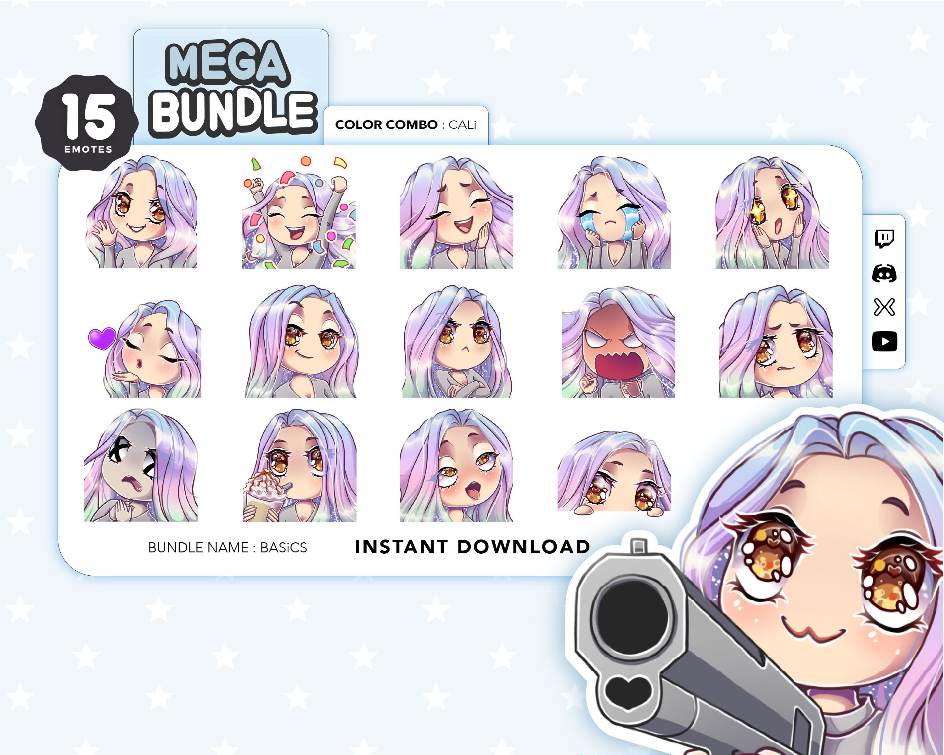 Twitch Emotes Chibi Cali : Mermaid Rainbow Hair . Java Eyes - Etsy Norway Twitch Emotes Chibi Cali : Mermaid Rainbow Hair . Java Eyes - Etsy Norway