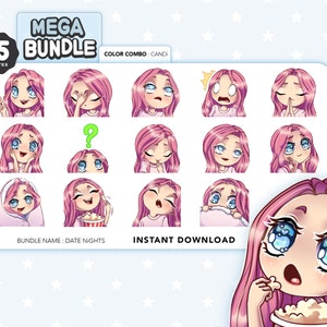 Anime Girl Emote Pack Aria Teddy Brown Hair Blue Eyes Etsy Ireland