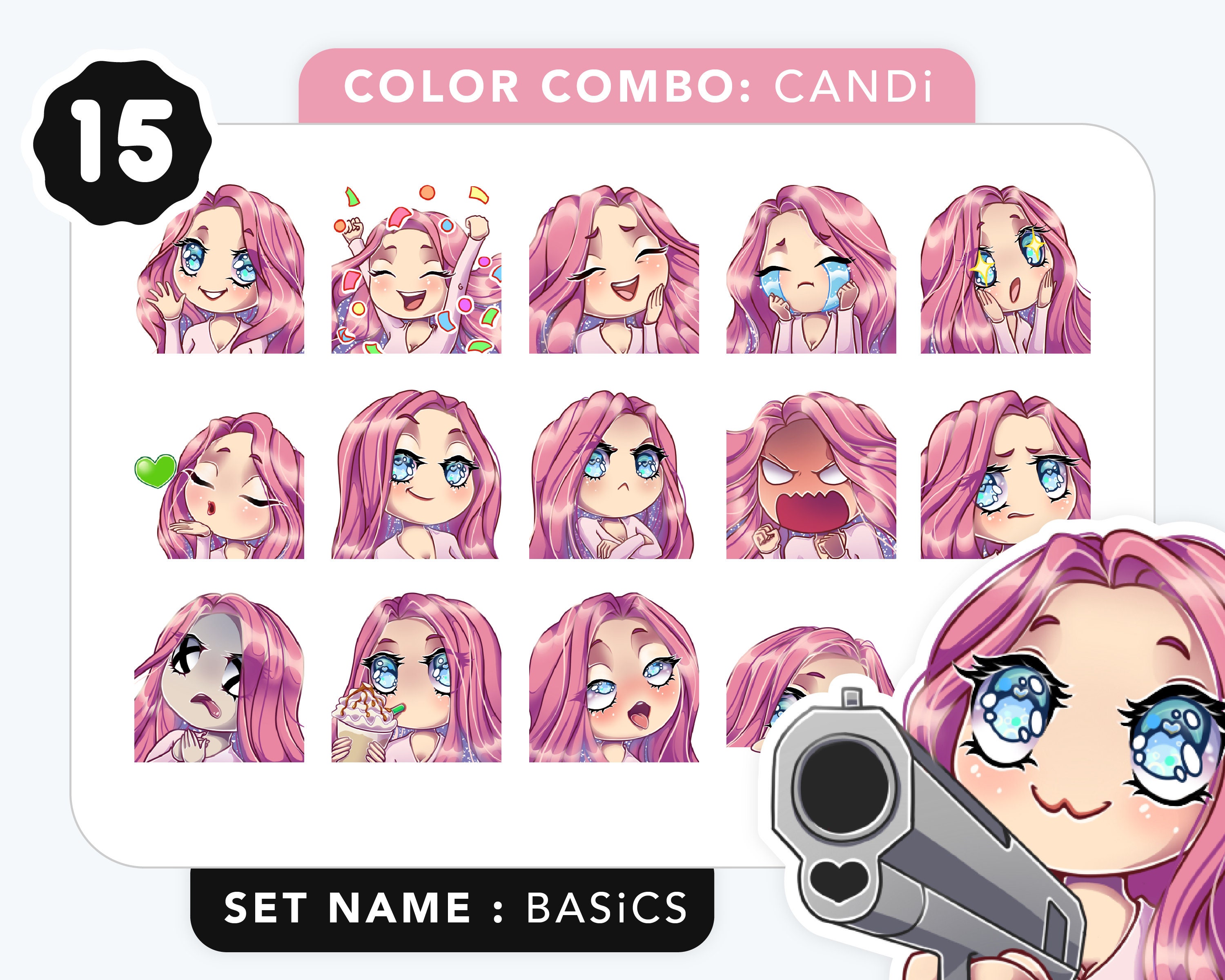 Anime Girl Emote Pack Candi : Flamingo Pink Hair . Blue Eyes - Etsy New Zealand Anime Girl Emote Pack Candi : Flamingo Pink Hair . Blue Eyes - Etsy New Zealand