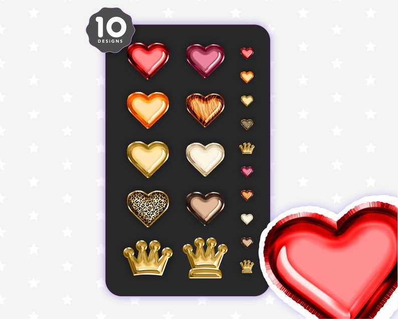 Twitch Sub Badges Twitch Bit Badges Kawaii Heart Etsy