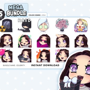 Kawaii Twitch Emotes Lydia : Chocolate Brown Hair . Lavender - Etsy Denmark Kawaii Twitch Emotes Lydia : Chocolate Brown Hair . Lavender - Etsy Denmark