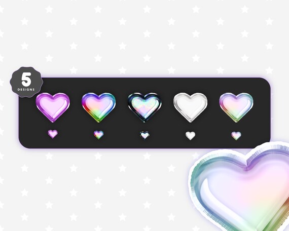 Twitch Bit Badges . HEART BALLOONS Twitch Sub Badges . | Etsy