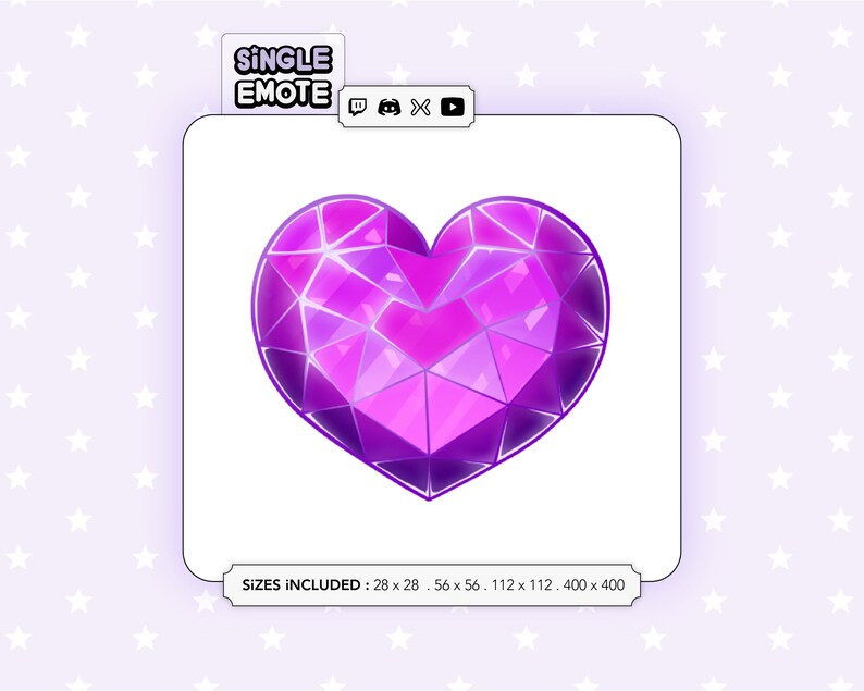 Heart Emote for Stream Purple . Discord Emote . Twitch - Etsy