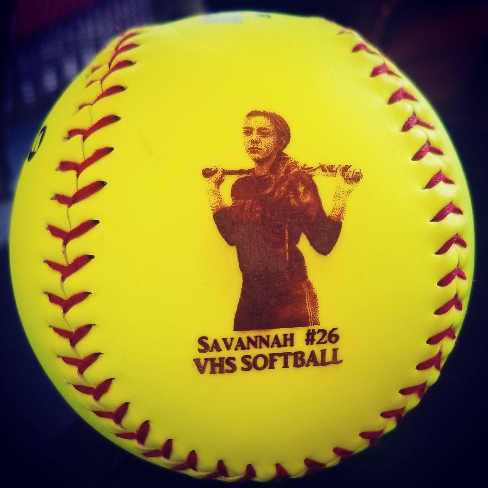 Personalized laser engraved softball Etsy
