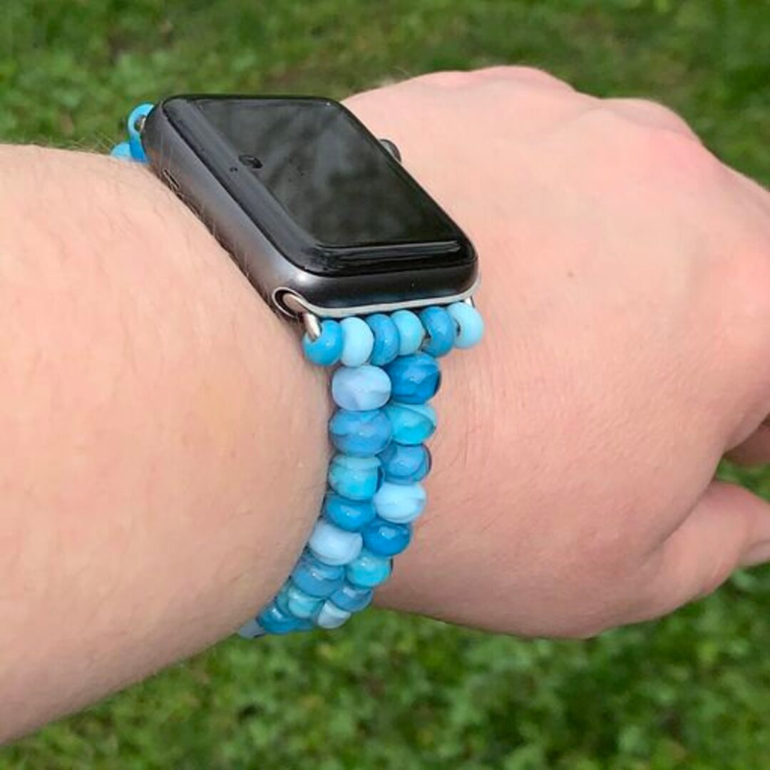 Custom Made Glass Bead Apple Watch Band Etsy