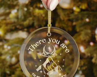 Rhysand Feyre Darling ACOTAR Glass Ornaments, SJM Universe Officially Licensed SJM merch, Take me to Velaris, Sarah J. Maas Night Court