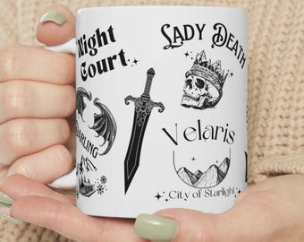 ACOTAR mug 11oz Velaris City Of Starlight Ceramic Mug LICENSED SJM merch The Night Court Bat Boys Rhysand Feyre, Cassian, Nesta, Azriel