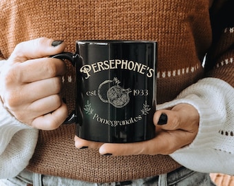 Persephone's Pomegranate Mug, 11oz Dark Academia cup, Greek Mythology Persephone & Hades Booktok, Bookish gift Light Academia book club mug