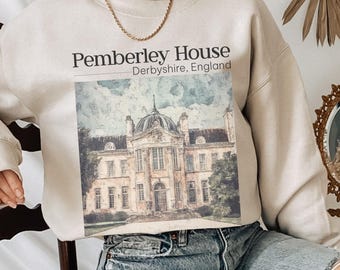 Pride and Prejudice Sweatshirt, Pemberley crewneck sweater Jane Austen merch  Mr. Darcy Elizabeth Bennet barely tolerable classic literature
