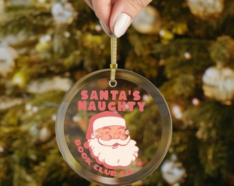 Bookish Christmas Glass Ornaments, Smut Spicy Book Club Ornament Smutty reader Good Girl Book Club bookworm Christmas gift Season's Readings