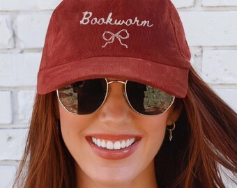 Bookworm hat Vintage Well read woman bookish Embroidery Cap booktok merch Librarian Book club lover reader hat reading gift idea for her