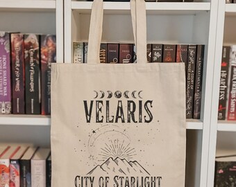 Velaris city of starlight tote bag acotar Canvas Tote LICENSED Sarah J Maas SJM merch acotar merchandise rhysand gifts Night Court romantasy