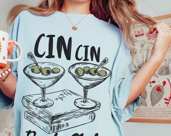Book Girlie Cocktail Shirt Funny Martini Graphic Tee Reading Lover Gift For Her Drinking Book Club Outfit Cute Bar Tee Aesthetic Top