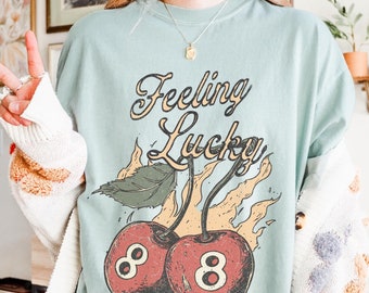 Vintage Retro Cherry 8 ball shirt, Magic 8 Ball Comfort Colors tee, Feeling lucky Billard 8 ball tshirt, lucky girl eight ball y2k shirt