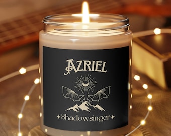 Azriel Shadowsinger Scented Vegan Candle, 9oz Azriel Acotar OFFICIALLY LICENSED Sarah J. Maas Merch A Court of Thorns and Roses SJM Bat Boys