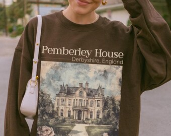 Pemberley est 1813 sweatshirt Pride and Prejudice sweater Jane Austen merch  Mr. Darcy Elizabeth Bennet barely tolerable classic literature