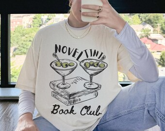 Novel Tini Book club tee Book girlie funny cocktail shirt Martini shirt Hot girls read books smut bookish clothing preppy things old money