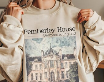 Pride and Prejudice Sweatshirt, Pemberley crewneck sweater Jane Austen merch  Mr. Darcy Elizabeth Bennet barely tolerable classic literature