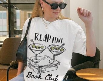 Read Tini Book club tee Book girlie funny cocktail shirt Martini shirt Hot girls read books smut bookish clothing preppy things old money