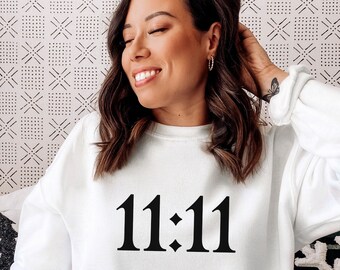 11 11 shirt, 11:11 sweatshirt 11 11, 11 11 Wish, 11 11 Clothing, 1111 Sweater, Spiritual Gift Synchronicity Angel Numbers Womens Soft Tees