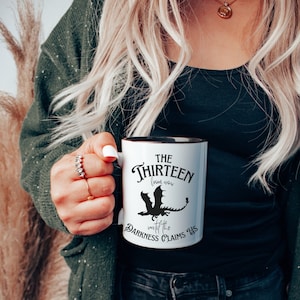 Throne Of Glass The Thirteen Mug, 11oz Sarah J. Maas TOG cup SJM Officially Licensed Merch Abraxos, Manon Blackbeak, Darkness Claims Us