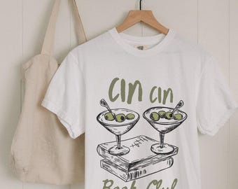 Cin Cin Book club funny cocktail shirt Martini shirt Hot girls read books smut reader Book girlie bookish clothing preppy things old money