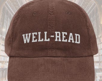 Well read hat hat Vintage Well read woman bookish Embroidery Cap booktok merch Book worm club lover hat reading gift idea for her reader