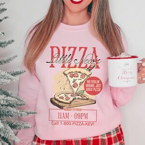 Little Nero&#39;s Pizza sweatshirt, Funny Home Alone sweater, Retro Holiday Christmas Movie Quote, 90s nostalgia Kevin family reunion matching