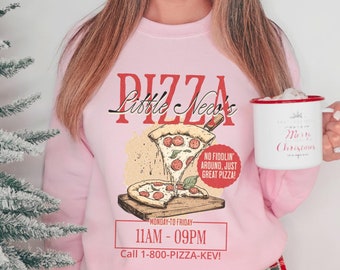 Little Nero's Pizza sweatshirt, Funny Home Alone sweater, Retro Holiday Christmas Movie Quote, 90s nostalgia Kevin family reunion matching