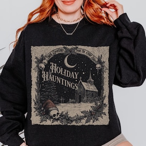 Goth Christmas sweater, Summoning the Holiday Spirit sweatshirt, Witchy Gothic Christmas gift idea, Spooky Christmas Creepmus X-Mas Crewneck