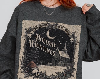 Goth Christmas sweater, Summoning the Holiday Spirit sweatshirt, Witchy Gothic Christmas gift idea, Spooky Christmas Creepmus X-Mas Crewneck