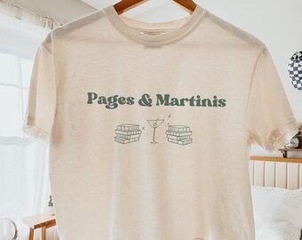 Book girlie funny cocktail shirt Comfort Colors Boxy Tee, Martini shirt Hot girls read books smut reader book club merch bookish clothing