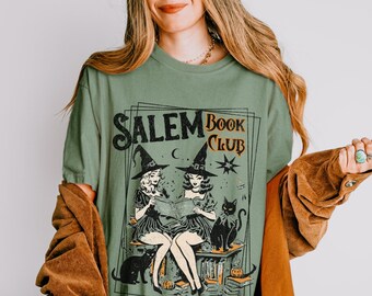 Salem Book Club shirt Comfort Colors tee halloween book club, Bookish Halloween merch spooky Booktok bookworm Skeleton Shirt Salem Witches