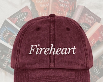 Throne of glass hat TOG Fireheart Vintage Embroidery Cap SJM LICENSED Merch Bookish book worm hat gift for her