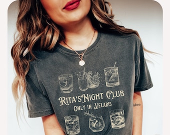 Rita's Night Club Comfort Colors® tee, Acotar shirt, Rita's Liquor Bar tshirt, Sarah J Maas, Bookish apparel gift, ACOSF SJM booktok merch