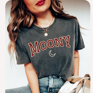 Retro Moony Comfort Colors shirt, The Marauders Wizard School Vintage tee, Fandom Booktok Bookish merch, Dark Academia reader clothing