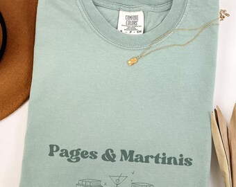 Pages & Martinis Martini shirt Bookish apparel Comfort Colors Hot girls read books shirt banned books club book tok funny smut reader gift