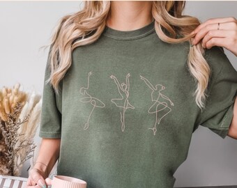Ballerina shirt Comfort Colors® tee, Ballet tshirt, Dance Teacher Coach Dancer Mom shirt, Ballet Party gift, PliE Chasse Jete dancing