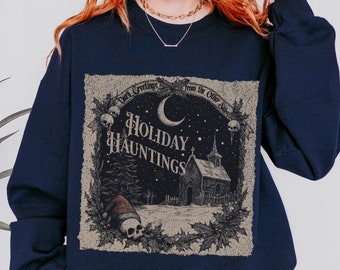Goth Christmas sweater, Summoning the Holiday Spirit sweatshirt, Witchy Gothic Christmas gift idea, Spooky Christmas Creepmus X-Mas Crewneck