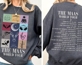 Sarah J. Maas World Tour Sweatshirt ACOTAR sweater Licensed TOG SJM merch Cassian & Nesta Bat Boys Rhysand Azriel Velaris Crescent City