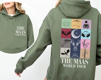 Sarah J. Maas World Tour Hoodie, Licensed SJM merch, Throne of Glass TOG shirt, ACOTAR sweatshirt, Crescent City Fan Apparel Velaris gifts