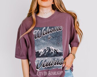 Velaris ACOTAR Comfort Colors shirt, Night Court Velaris City of Starlight Licensed SJM merch, Feyre & Rhysand, Bat Boys tee, House Of Wind
