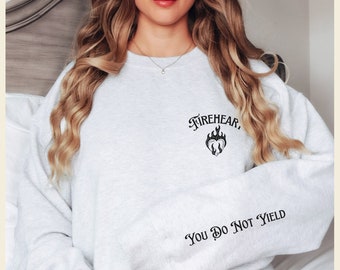 Fireheart Throne of Glass Sweatshirt, You do not yield Licensed SJM merch sweater, Rowan Tog shirt Galathynius Celaena Sardothien Terrasen