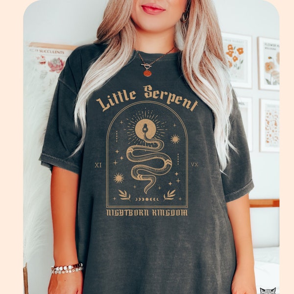 Little Serpent shirt The Serpent and The Wings of Night Comfort Colors® tee, Carissa Broadbent Officially Licensed merch Nightborn Nyaxia