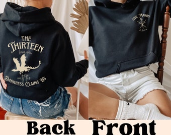 Throne Of Glass hoodie, Sarah J. Maas TOG sweatshirt, OFFICIALLY licensed Sjm Manon Blackbeak The Thirteen, Abraxos,Darkness claims us